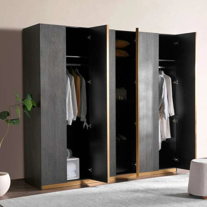Oakland 6 Door Wardrobe - Brown