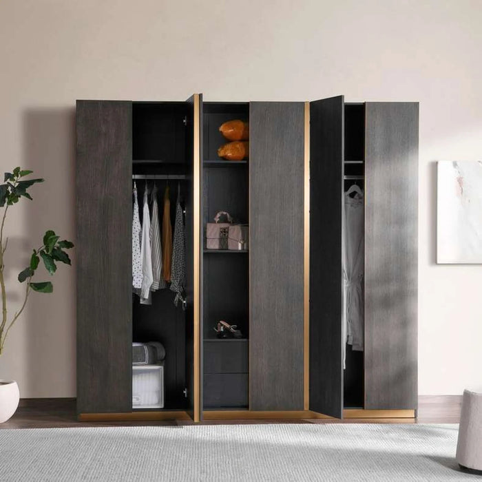 Oakland 6 Door Wardrobe - Brown