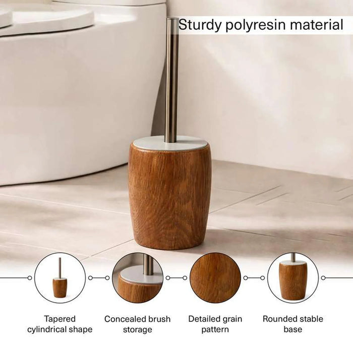 Oakroot Toilet Brush Holder 10X10X25Cm - Natural