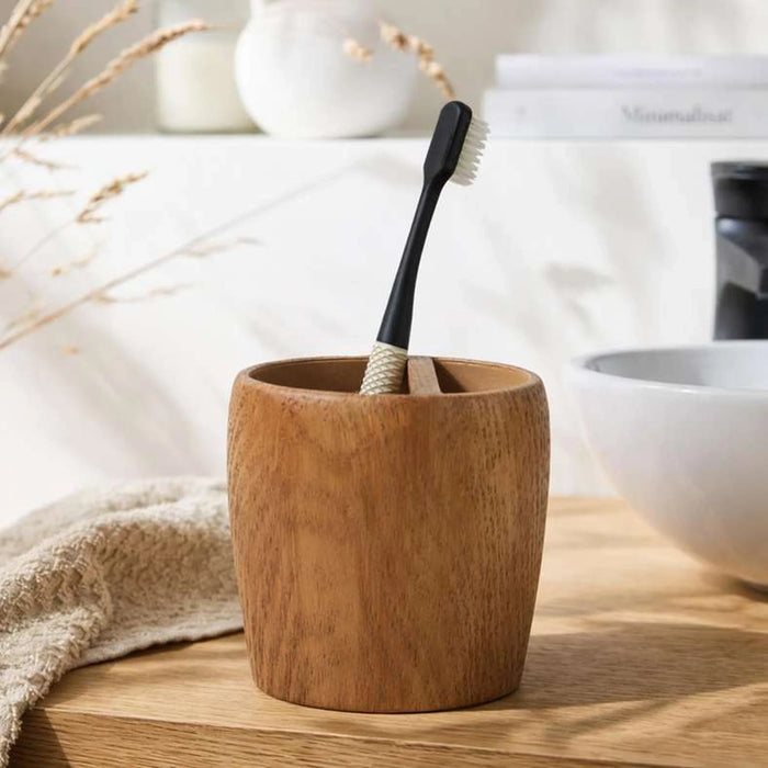 Oakroot Toothbrush Holder 11X6X11Cm - Natural