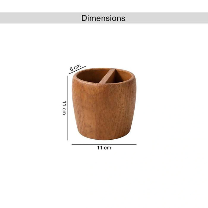 Oakroot Toothbrush Holder 11X6X11Cm - Natural
