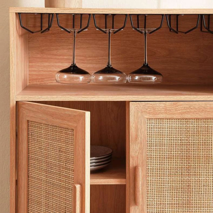 Oaktree Bar Cabinet With 2 Door 1 Drawer Rattan - Natural