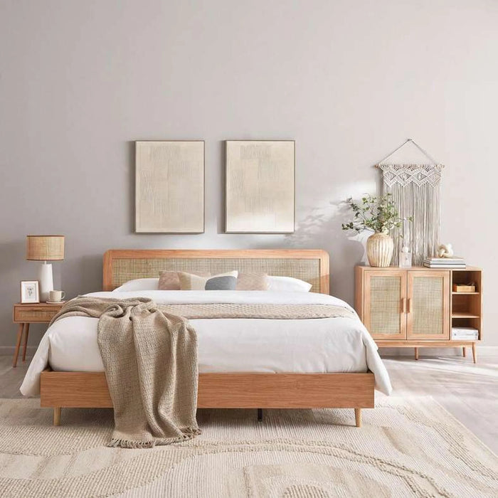 Oaktree King Bed 185X205 Cm Rattan - Natural
