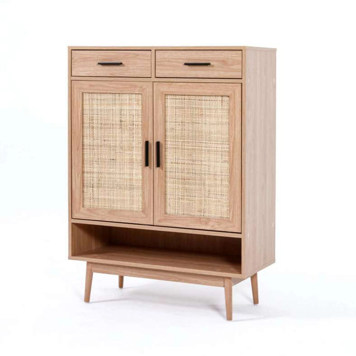 Oaktree Shoe Rack 15 Pairs With 2 Drawer - Natural