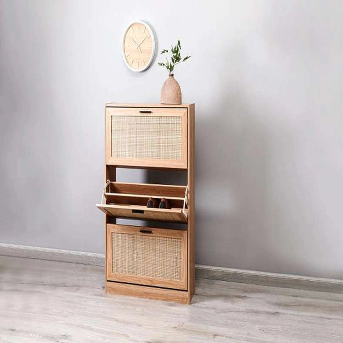 Oaktree Shoe Rack 18 Pairs With 3 Drawer - Natural Pan Home