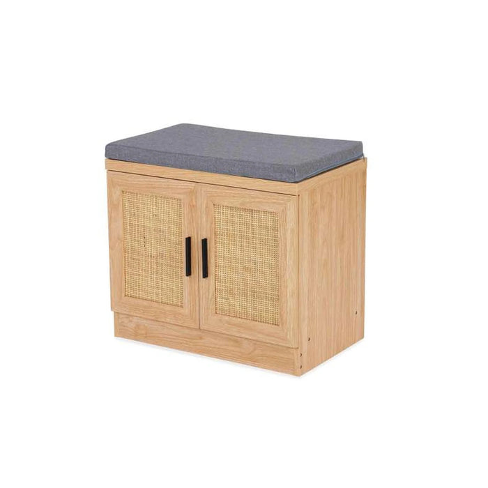 Oaktree Shoe Rack 24 Pairs With Bench Rattan - Natural