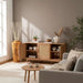 Oaktree Sideboard With 3 Door Rattan - Natural Pan Home
