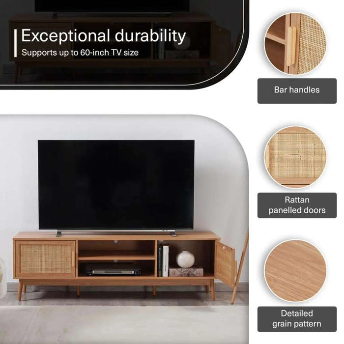 Oaktree Tv Unit Upto 60 Inches Rattan - Natural