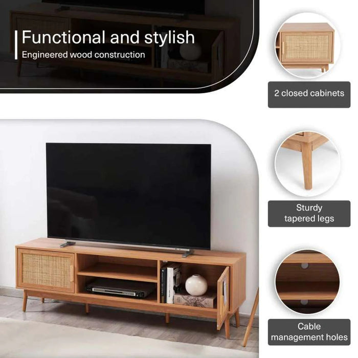 Oaktree Tv Unit Upto 60 Inches Rattan - Natural