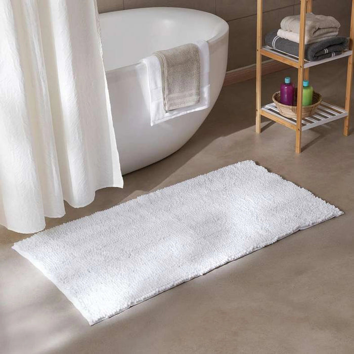 Oasis Soft Plush Chenille Bathmat- White - 60x120 cm Pan Home
