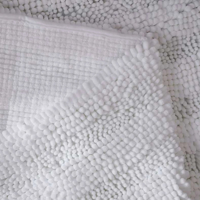 Oasis Soft Plush Chenille Bathmat- White - 60x120 cm Pan Home