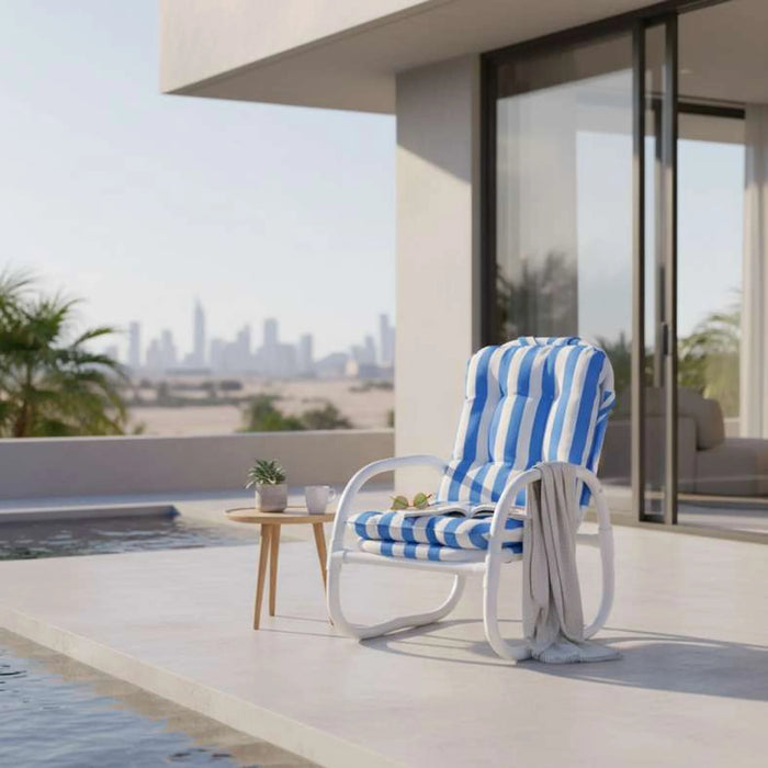 Oceano Outdoor Chair - White Blue