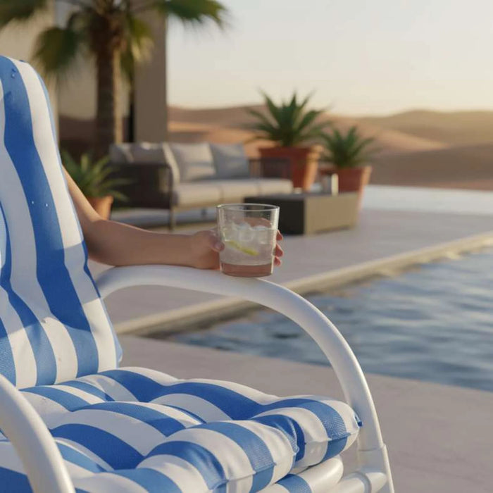 Oceano Outdoor Chair - White Blue