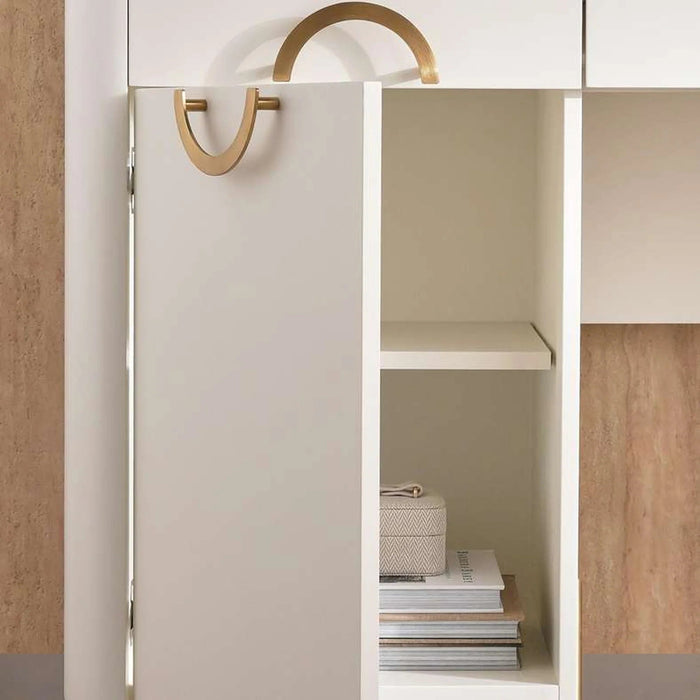 Ocrai Dresser With Mirror Marble - White & Gold Pan Home