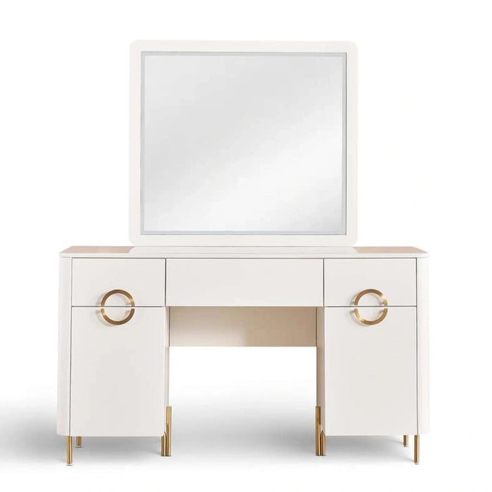 Ocrai Dresser With Mirror Marble - White & Gold Pan Home