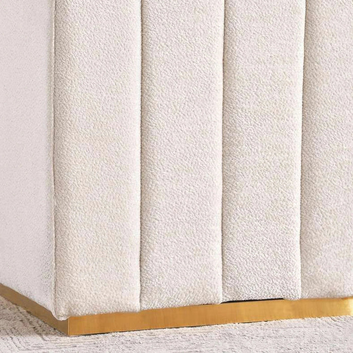 Ocrai Dressing Stool Upholstered- White Pan Home
