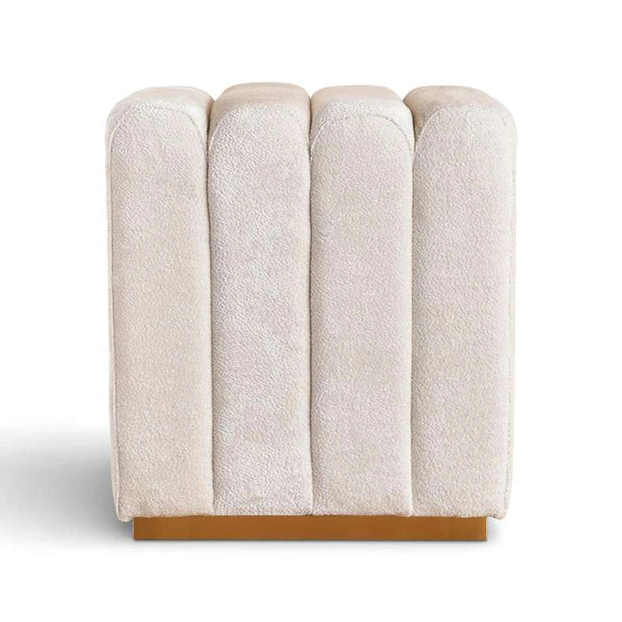 Ocrai Dressing Stool Upholstered- White Pan Home