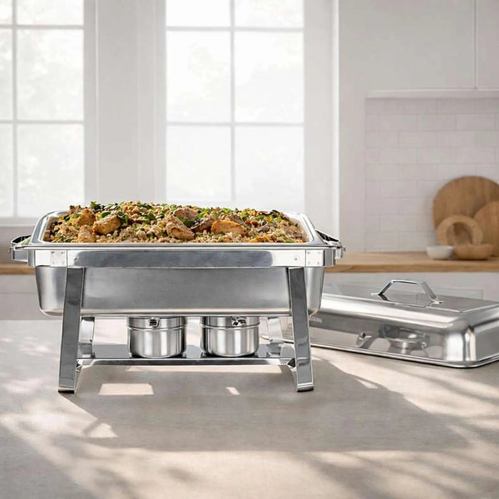 Odie Rectangular Chafing Dish 9L -Chrome Pan Home