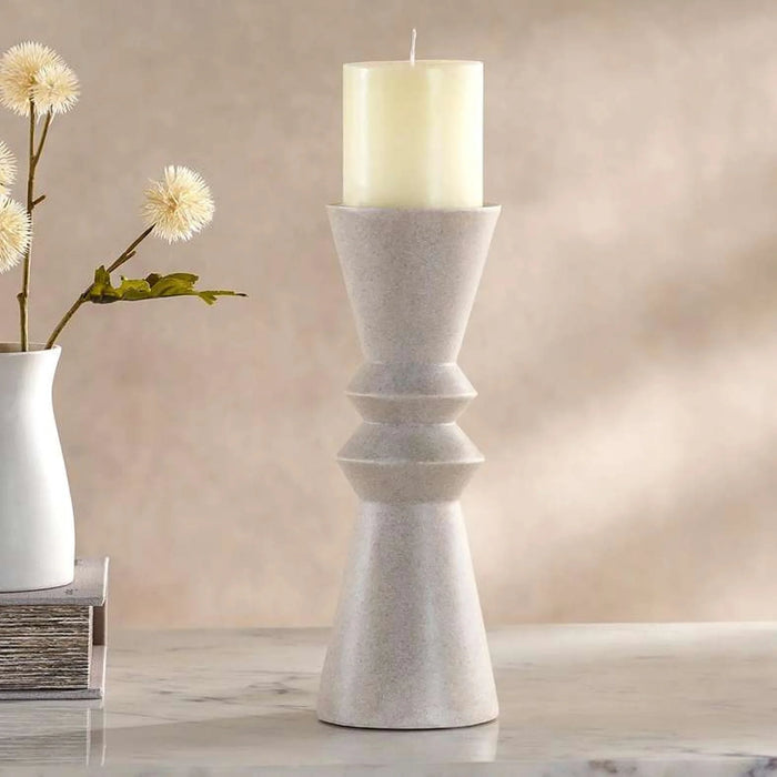 Odin Lena Polyresin Candle Holder 9.4X9.4X25.5Cm - Beige