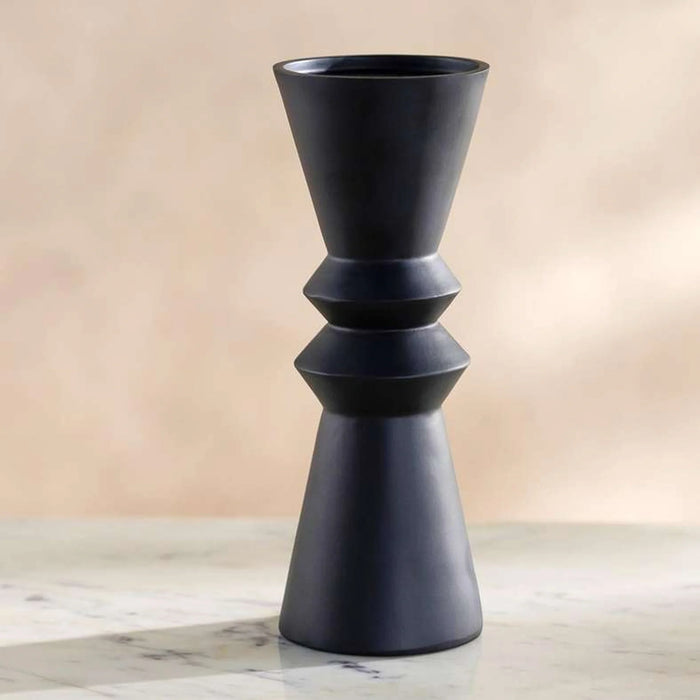 Odin Lena Polyresin Candle Holder 9.4X9.4X25.5Cm - Black