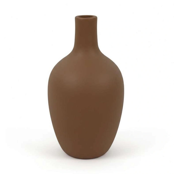 Odin Leona Polyresin Decor Vase 12.5X12.5X22Cm - Brown