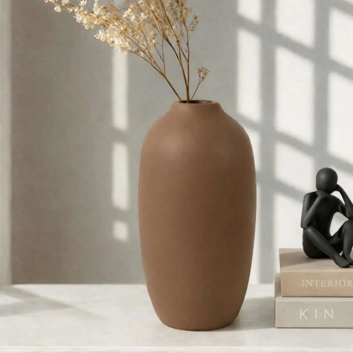 Odin Lesli Polyresin Decor Vase 16X16X30Cm - Brown