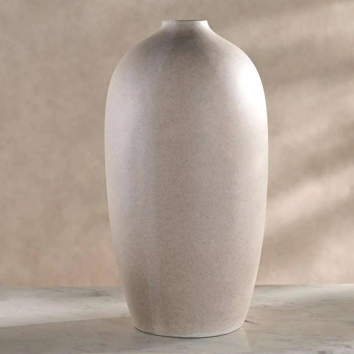 Odin Lesli Polyresin Decor Vase 26.8X26.8X50Cm -  Beige
