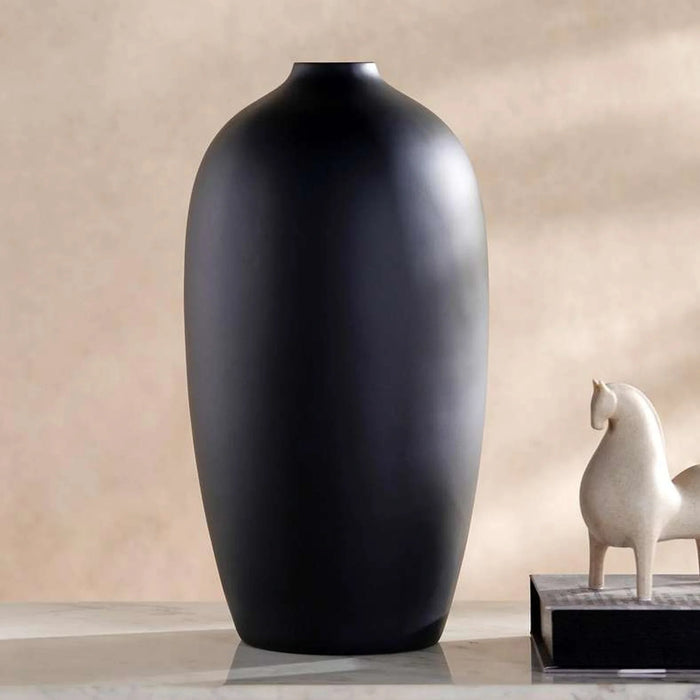 Odin Lesli Polyresin Decor Vase 26.8X26.8X50Cm - Black