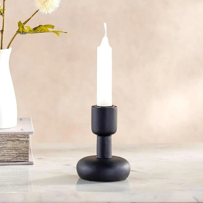 Odin Lisbeth Polyresin Candle Holder 8X8X10Cm - Black