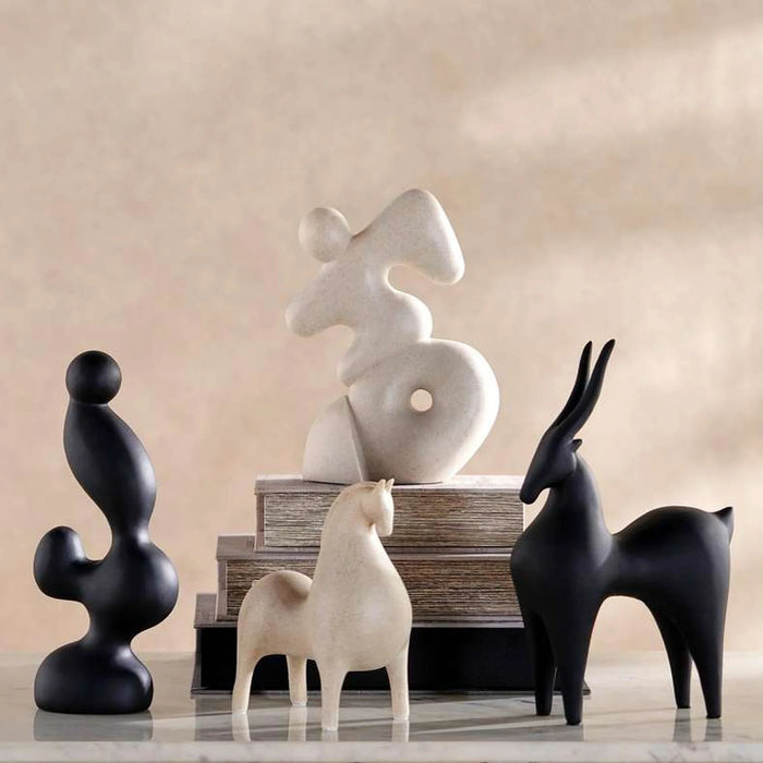 Odin Lisbeth Polyresin Candle Holder 8X8X10Cm - Black