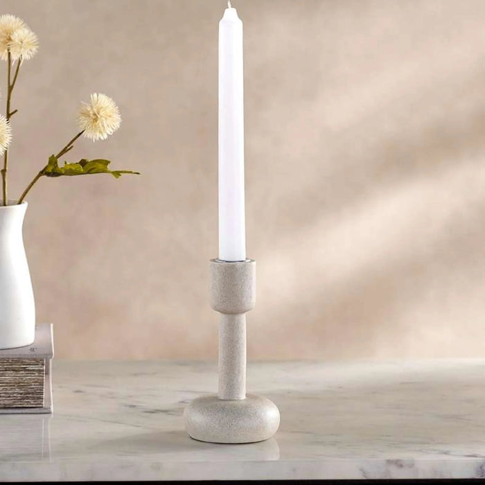 Odin Lisbeth Polyresin Candle Holder 8X8X14Cm - Beige