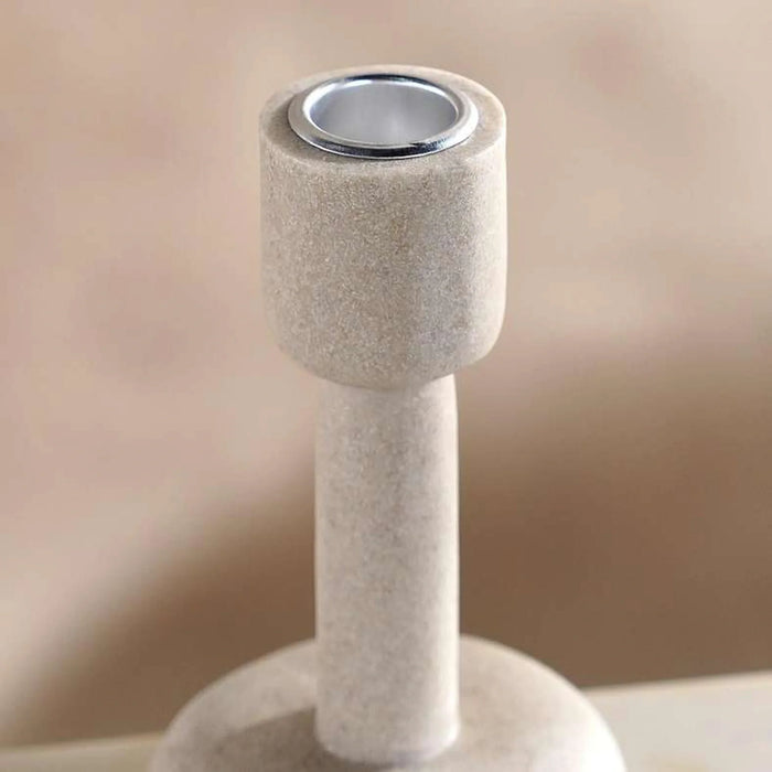 Odin Lisbeth Polyresin Candle Holder 8X8X14Cm - Beige