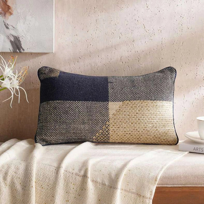 Ohio Plaid  Jazz Down Alternative Filled Cushion 30X50Cm - Blue Pan Home