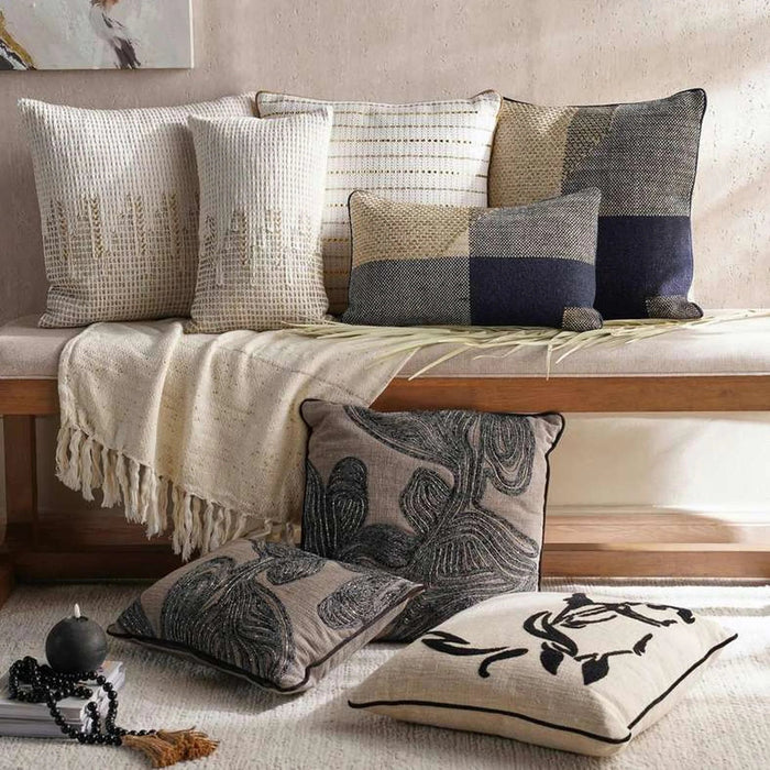 Ohio Plaid  Jazz Down Alternative Filled Cushion 30X50Cm - Blue Pan Home