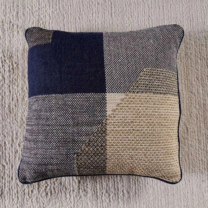 Ohio  Plaid Jazz Down Alternative Filled Cushion 50X50Cm - Blue Pan Home