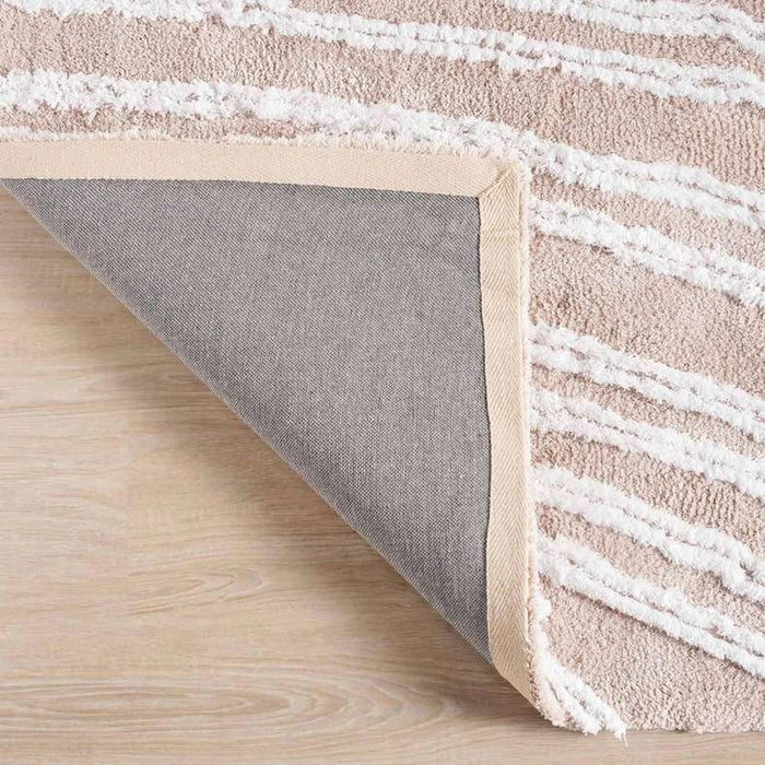 Ohio Tracks Modern Tufted Velvet Touch Rug 160X230Cm - Taupe Pan Home