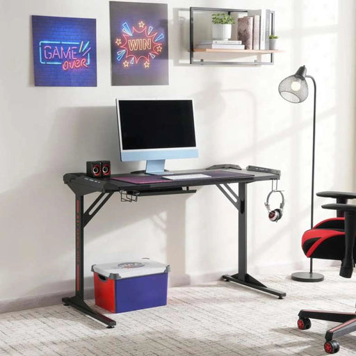 Oki Gaming Desk With Rgb Light - Black Pan Home