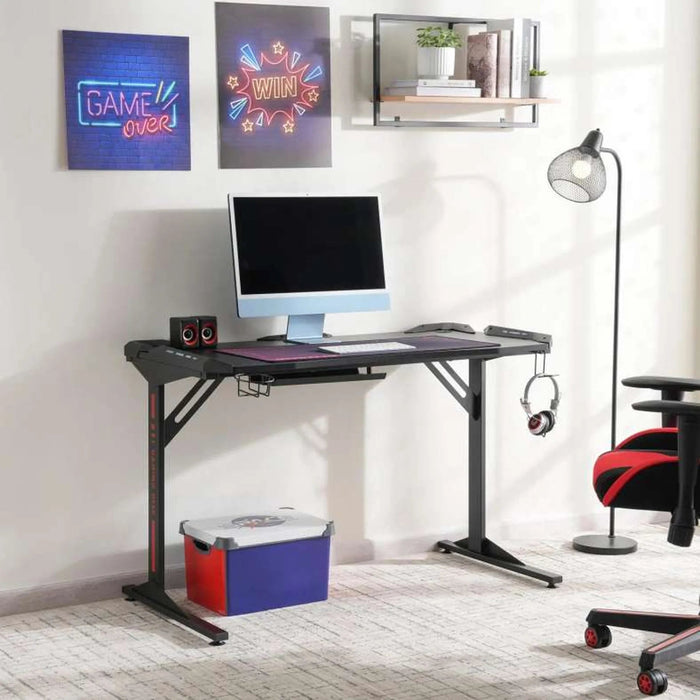 Oki Gaming Desk With Rgb Light - Black Pan Home