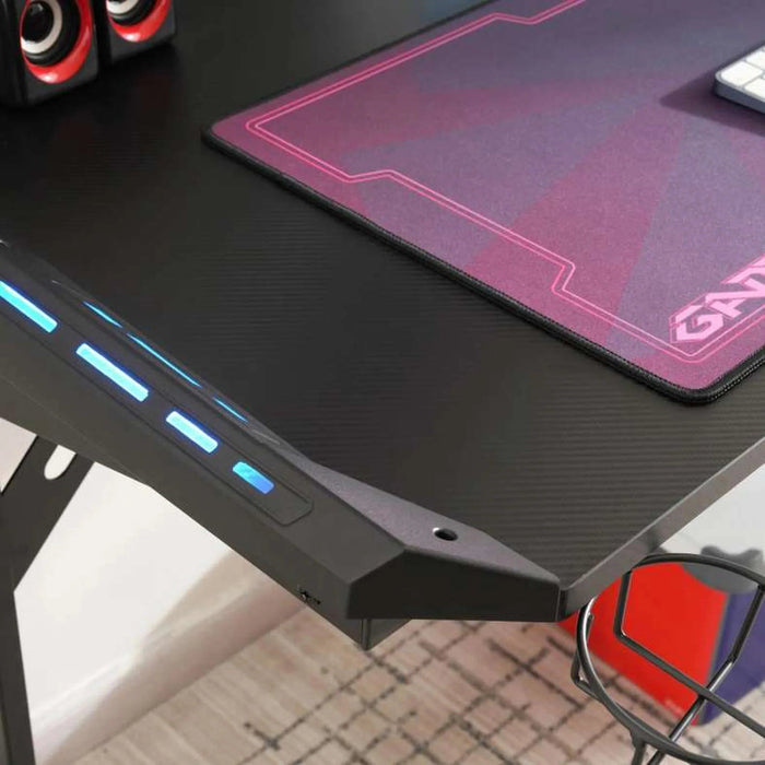 Oki Gaming Desk With Rgb Light - Black Pan Home