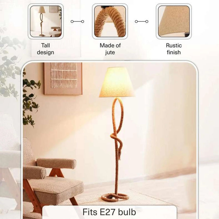 Okra E27 Floor Lamp 43X160Cm - Natural