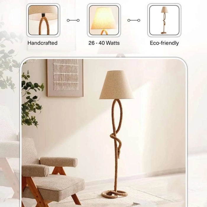 Okra E27 Floor Lamp 43X160Cm - Natural