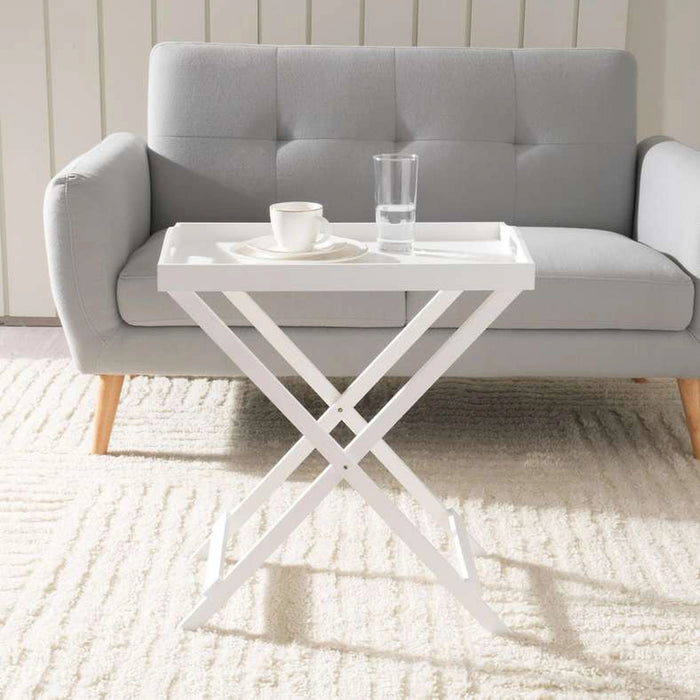 Oliove Folding Table With Tray - Off White