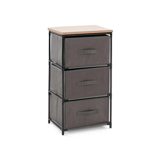 Olive 3 Drawer Storage Cabinet 40X30X68cm - Grey Pan Home