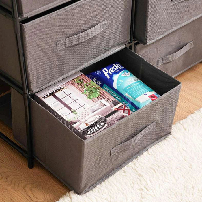 Olive 8 Drawer Storage Cabinet 76X30X89cm - Grey Pan Home