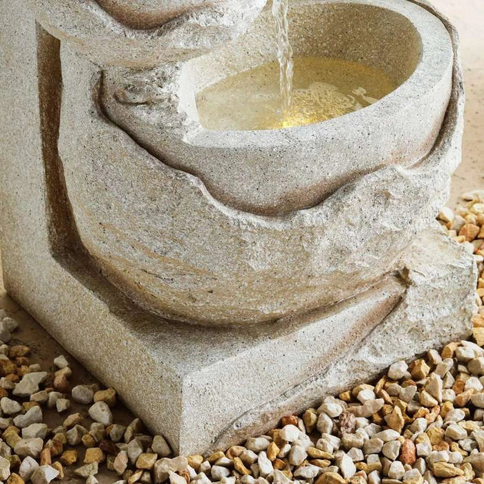 Olive Polyresin Floor Fountain 47X46X105Cm - Beige Pan Home