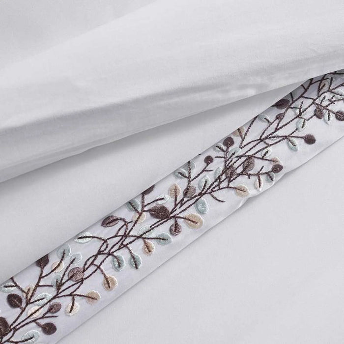 Olivia 3-Piece Embroidered Queen Duvet Cover Set 200X200Cm - Cream