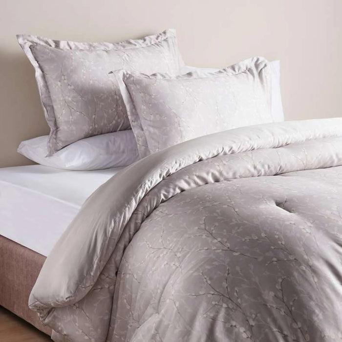 Olivia 3-Piece Tencel Printed Queen Comforter Set 200X240Cm - Cream