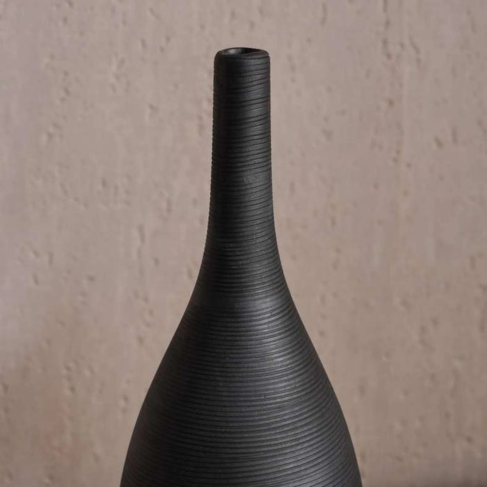 Olivia Terracotta Vase 11.5X11.5X32Cm - Black