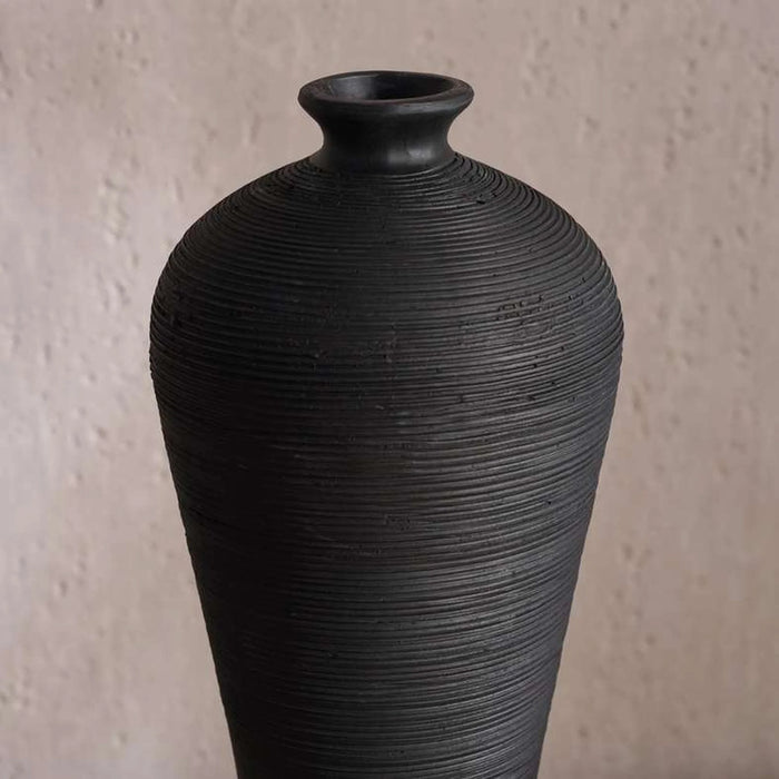 Olivia Terracotta Vase 12X12X32Cm - Black