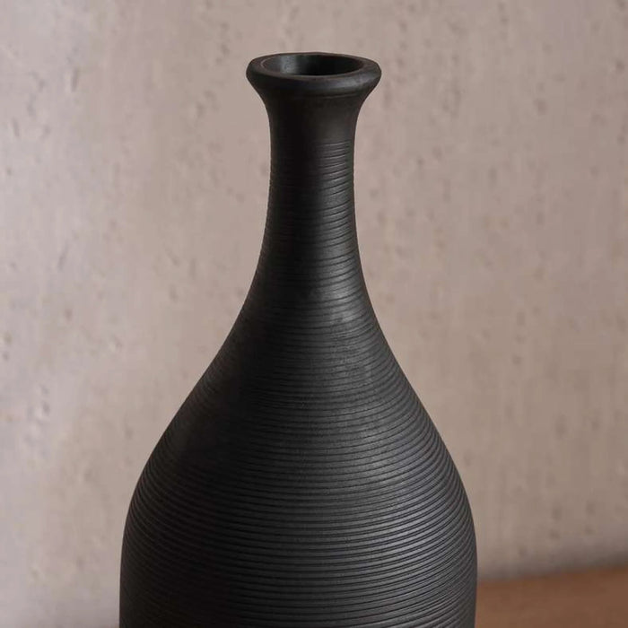 Olivia Terracotta Vase 13.5X13.5X32Cm - Black